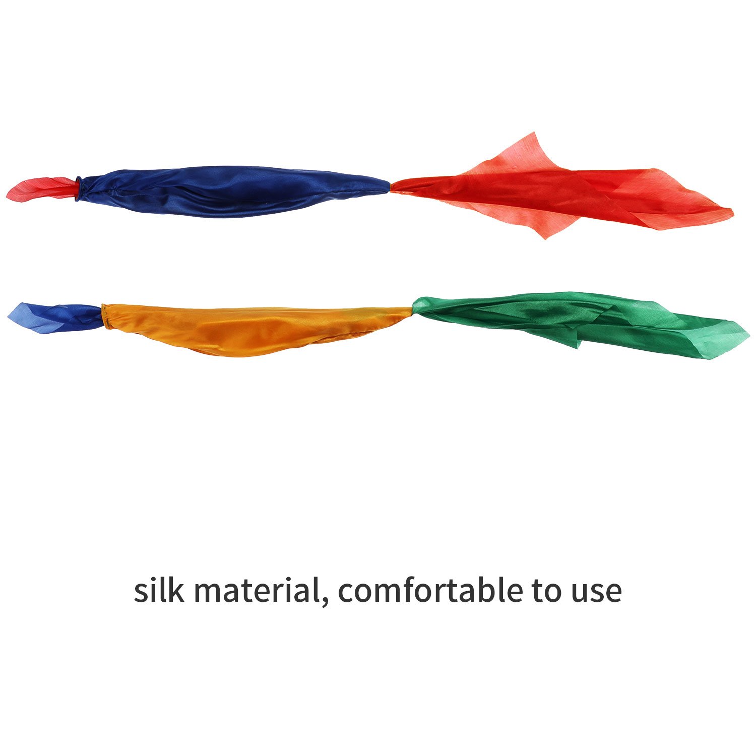 HESTYA 2 Pieces Magic Scarves Color Changing Silk Hanky Props for Trick Streets Four-Color Silk Magic Props Magician Accessories