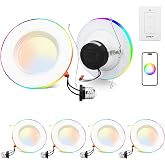 Xsky Smart Zigbee LED Recessed Retrofit Light 6 Inch, Zigbee Can Lights Fixture Dimmable, Compatible with Alexa, Home Assistant SmartThings and Dimmer Switch, 12W 2700K-6500K, CRI>90, 4 Pack