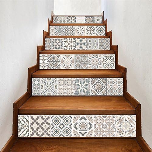 VancyTop Arabic Style Pattern Stairs Wall Sticker for Home Living Room Kitchen Decorations,39.47.1"6pcs/set