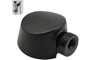 Upgraded for Moen A725 Handheld Shower Wall Connector, A725WR Round Wrought Iron Drop Ell, 1/2-Inch IPS Connections, Matte Bl