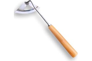 SHANFEEK Hoe Garden Tool Hollow Hoe for Gardening 14-Inch Extended Handle Weed Removal Tool for Yard with Solid Wood Handle(Orange)