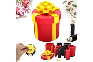 GENERIC Annoying Nested Screw Gift Box, Annoying Gift Box, The Annoying Present Money Puzzle Box Cash Gift The Prank Box, 10 Layer Reusable Prank Gift Boxes for Birthday, Christmas & Fun Party (Red)