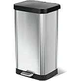 Glad Stainless Steel Step Trash Can with Clorox Odor Protection | Large Metal Kitchen Garbage Bin with Soft Close Lid, Foot Pedal and Waste Bag Roll Holder, 20 Gallon, Stainless