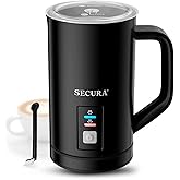 Secura 𝗠𝗶𝗹𝗸 𝗙𝗿𝗼𝘁𝗵𝗲𝗿, Electric Milk Steamer Stainless Steel, 8.4oz/250ml Automatic Hot and Cold Foam Maker and Milk