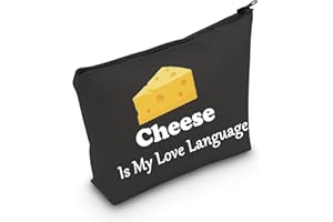 MNIGIU Cheese Lover Gift Cheesy Gift Cheese Is My Love Language Cosmetic Bag Sweet Food Fan Gifts (Cheese Black)