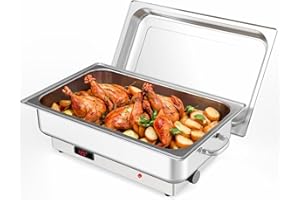 Chafing Dish Buffet Set,9QT Buffet Servers and Digital Display Temperature Warming Tray,Stainless Steel Food Warmer for Parti