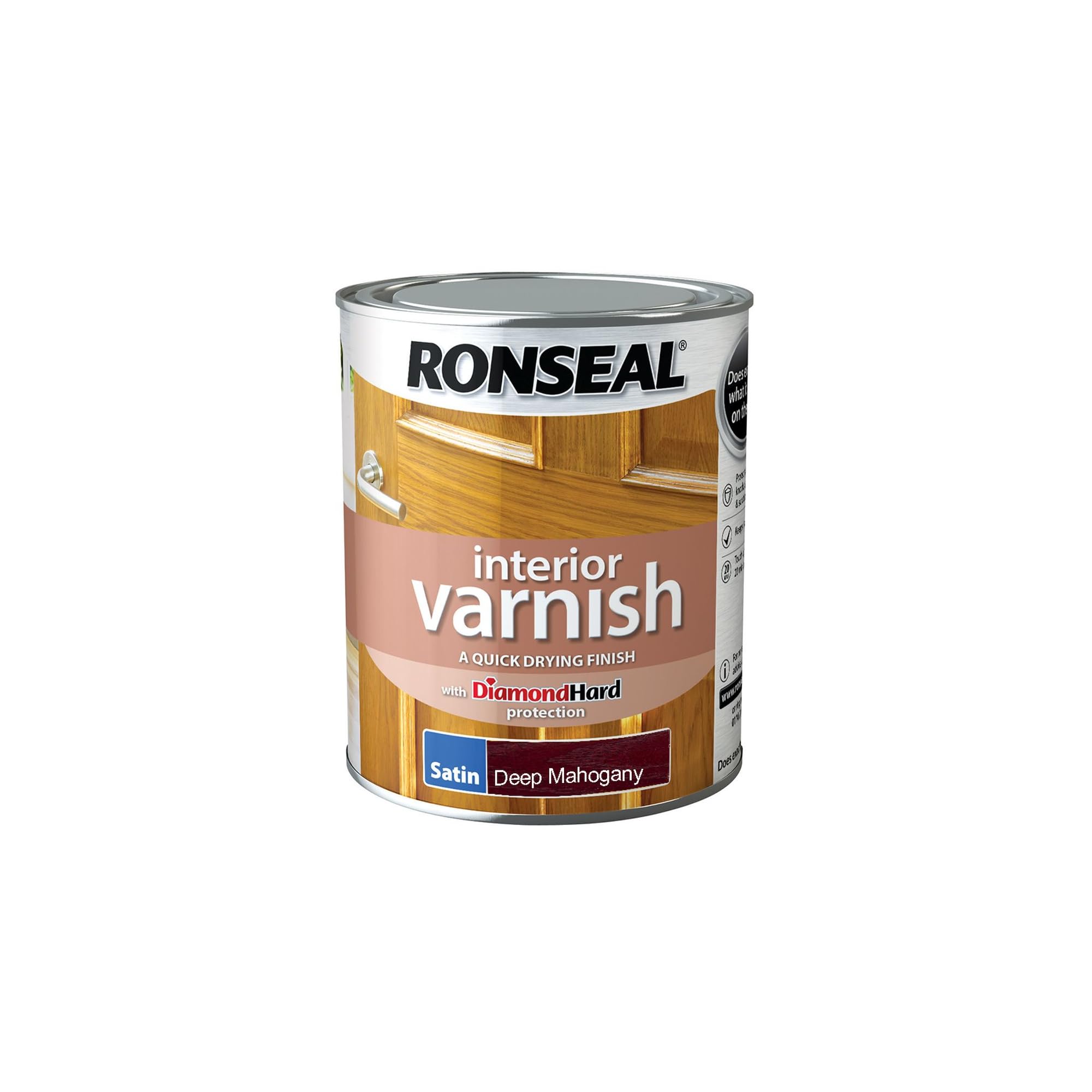 Ronseal Interior Varnish Deep Mahogany Satin 750ml