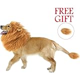WAPIKE Lion Dog Mane, Turn Your Dog Into A Strong Lion, Big Pet Dog Lion Mane Wig, Tail, Festive Party Gorgeous Costume