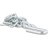 CURT 80040 27-Inch Trailer Safety Chain with 7/16-In S-Hooks, 5,000 lbs Break Strength, CLEAR ZINC