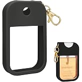 AIERSA Hand Sanitizer Spray Case Compatible with Touchland, Silicone Hand Sanitizer Case Holder with Keychain for Touch Land Mist 1FL. OZ (Black)