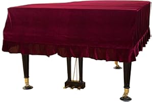 ESYUEL Pleuche Grand Piano Cover Bordered Dust Protective Cover Cloth 62.9 x 59 x 19.8in (160cm/62.9in, Red)