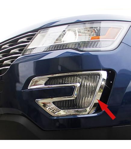 2PCS ABS Chrome Front Fog Light Trim Cover Bezel Fit For Ford