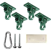 ABUSA Heavy Duty Green Swing Hangers Screws Bolts Included Over 5000 lb Capacity Playground Porch Yoga Seat Trapeze Wooden Sets Indoor Outdoor (4 Pack)
