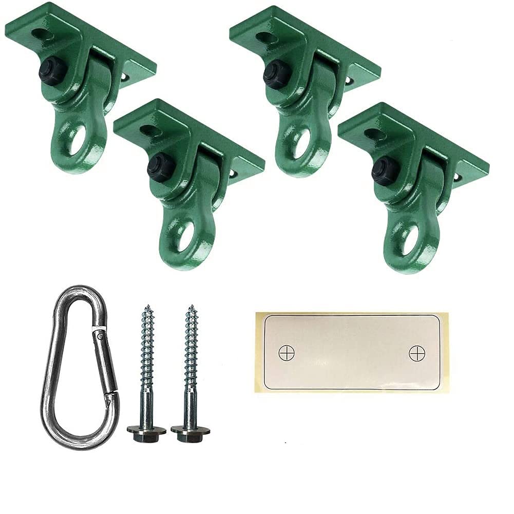 Photo 1 of ABUSA Heavy Duty Green Swing Hangers Screws Bolts Included Over 5000 lb Capacity Playground Porch Yoga Seat Trapeze Wooden Sets Indoor Outdoor (4 Pack)