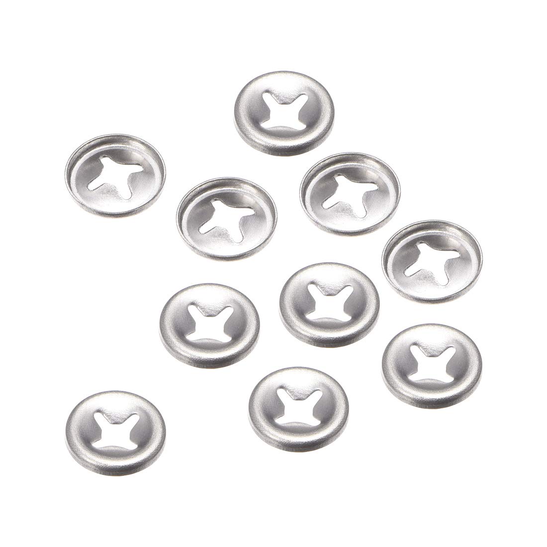 sourcing map M3 Washer 2.5mm I.D. 10mm O.D. Internal Tooth Lock Washers Push-On Locking Speed Clip 304 Stainless Steel 10pcs