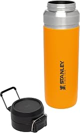 STANLEY 1.06L Quick Flip Stainless Steel Water Bottle Saffron Cold 18h Leakproof view 8