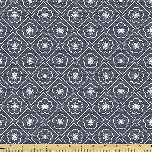 Ambesonne Japanese Fabric by The Yard, Checked Like