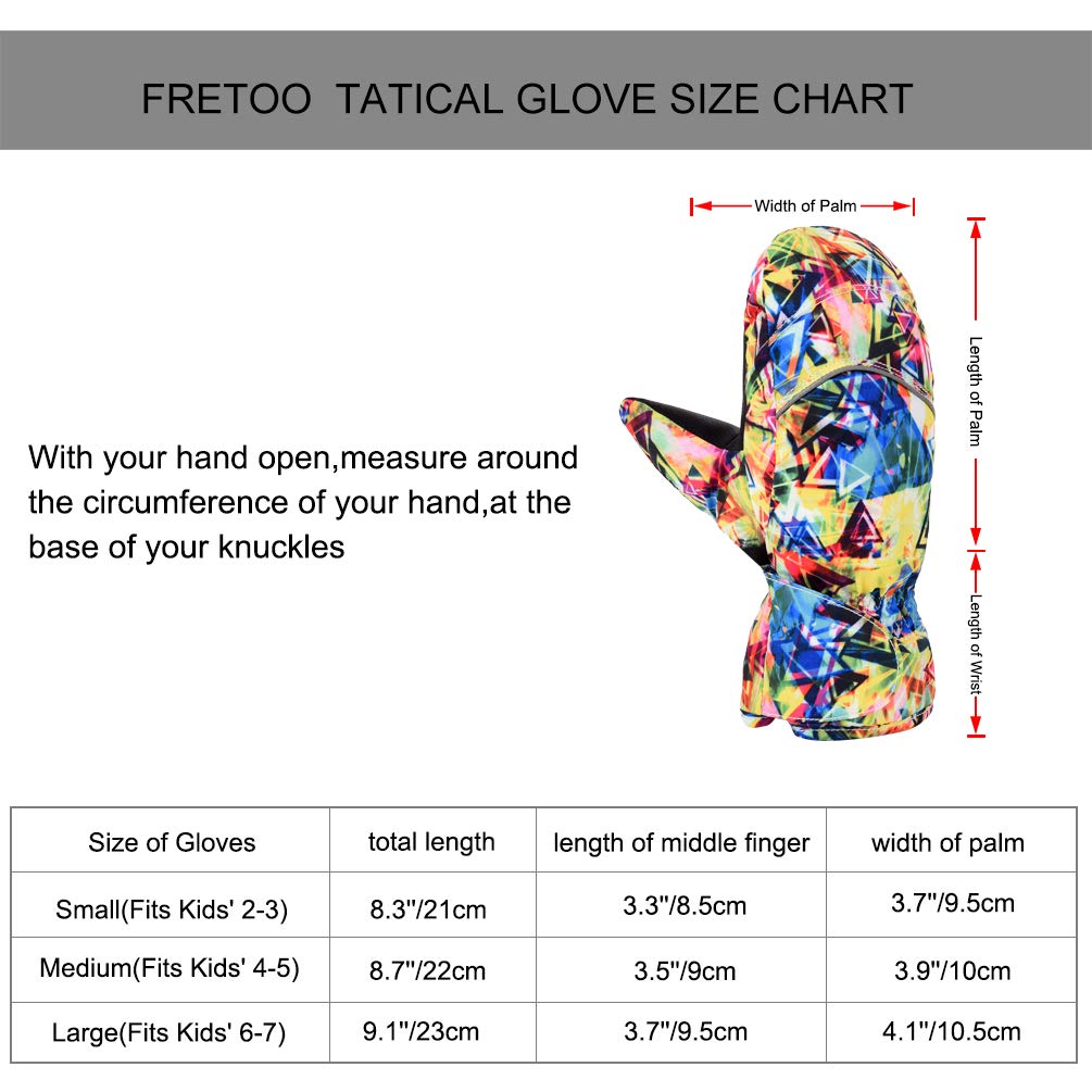 VBG VBIGER Kids Winter Mittens Baby Boys Girls Warm Ski Snow Mittens Camo Print Windproof Cold Weather Gloves for Child 2-7 Years (Small, Camo Color 1)