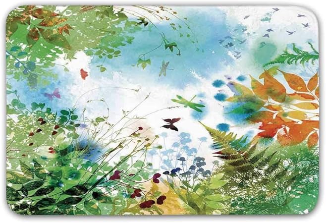 Soefipok Alfombra de Entrada de Caucho Antideslizante de libélulas