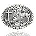 Q&Q Fashion Men Retro Silver Western Cowboy Prayer Cross Horse Oval Concho Scroll Belt Buckle