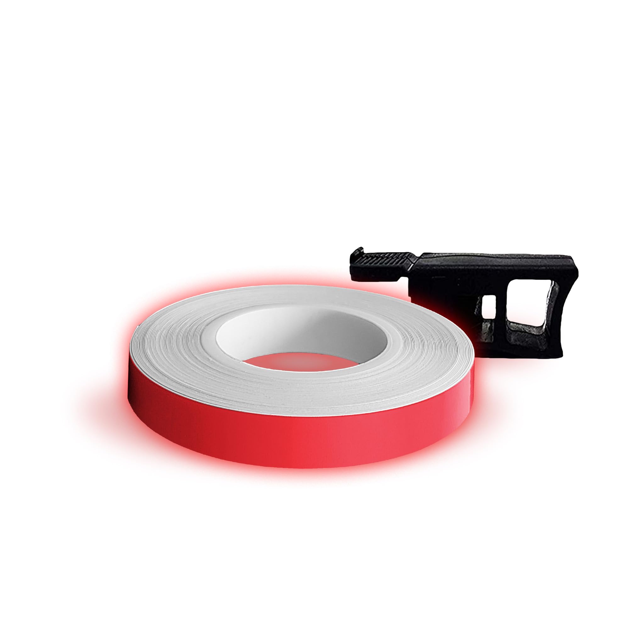 Neon Wheel Stripes with Applicator Tool, 7 mm x 6 mt, Fluo Red