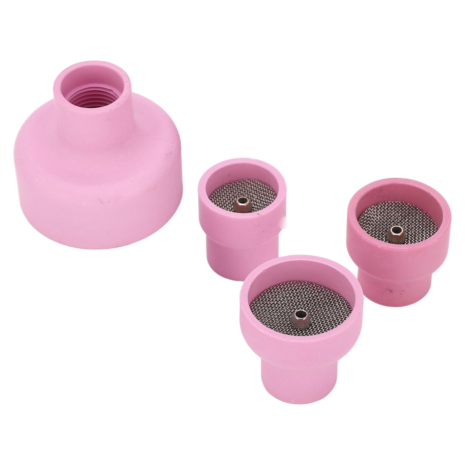 TIG Welding Cup, Ceramic Welding Cup, Ceramic TIG Cup Kit Set, TIG Welding Equipment, 12# 14# 16# 24# 2.4mm Center Hole Inner Dia for Welding Equipment Pink