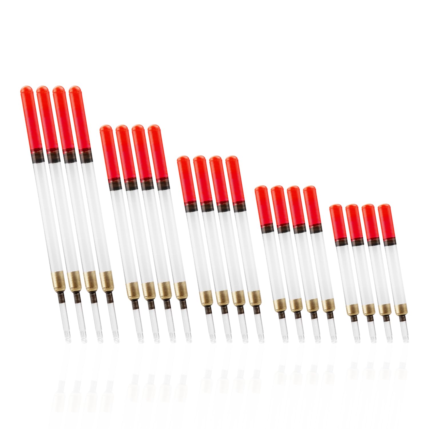 Tabanzhe 20 PCS Fishing Floats Wagglers,Versatile Fishing Tackle Accessories,5 Size Transparent Pipe Drift Loaded Coarse Tube,Enhance Your Fishing Experience with The Waggler Floats Set