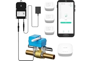 YoLink DIY Automatic Water Leak Detection & Shut-Off Starter Kit, EVO Valve Operator, Wireless Valve Controller, (3) Leak Sensors, Hub