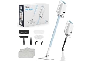 ACHTFACH Steam Cleaner, 6 in1 Rotated Steam Mop Cleaner with 2 Modes, 2 Microfiber Pads, 400ML Removable Tank, 23FT Power Cable, Detachable Steam Mops for Floor, Laminate Floor, Tiles Cleaning (Cyan Blue)