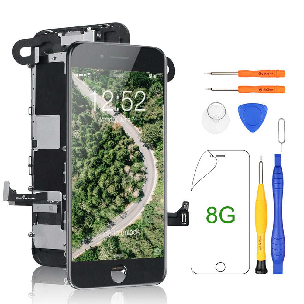 Photo 1 of Yodoit for iPhone 8 Screen Replacement Kit, SE 2020 LCD Display with Front Camera EarSpeaker Proximity Tool, Compatible with Model A1863, A1905, A2275 4.7 inches Black