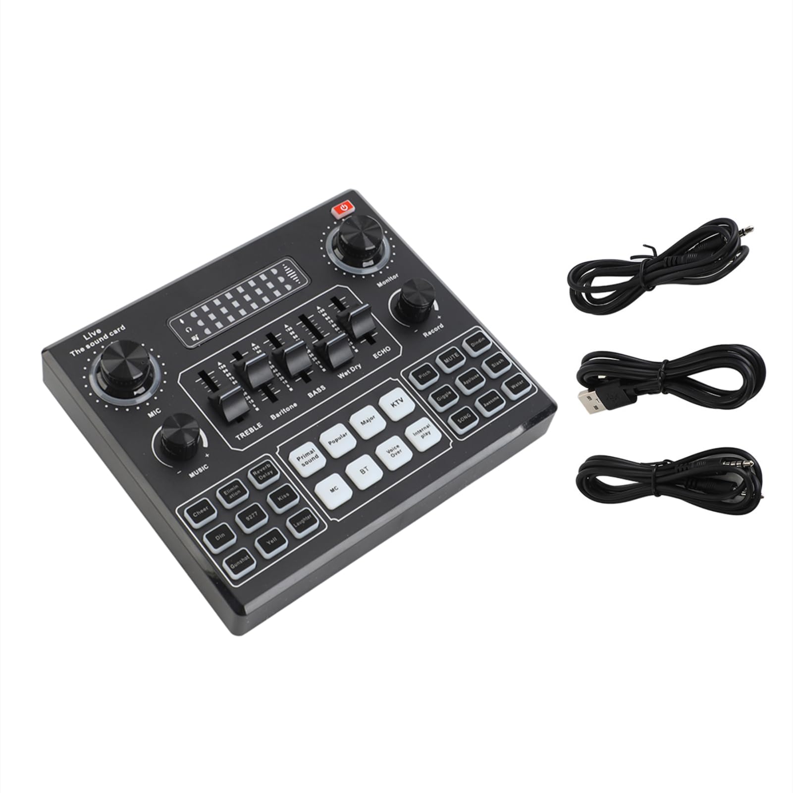 Socobeta V9 Bluetooth Sound Card Stereo Audio Mixer with Effects and Voice Change for Computer Game Mobile Phone Live Broadcast