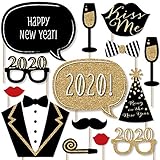 Big Dot of Happiness New Years Eve Party - Gold - 2020 New Year's Photo Booth Props Kit - 20 Count