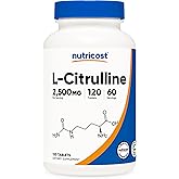 Nutricost L-Citrulline 2500mg Per Serving, 60 Servings, 1250mg Tablet, 120 Tabs - Non-GMO and Gluten Free Supplement