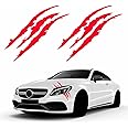 Msyuusr 2PCS Claw Mark Decals for Car, Claw Marks Headlight Car Universal Sticker for Car Pickup Truck Van Motorcycles (Red)