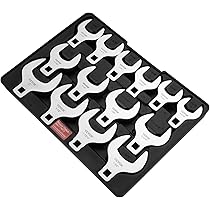 10-Piece 3/8 Inch Drive Crowfoot Wrench Set, SAE, CR-V Steel, With Zipper Bag