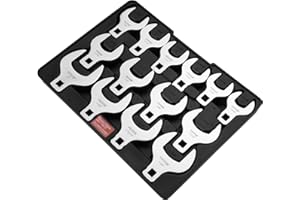 VEVOR Crowfoot Wrench Set, 1/2" Drive 14-Piece Crows Foot Wrench Set with PP Tool Organizer, SAE 1-1/16" - 2", 40CR Material 