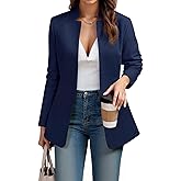 Cicy Bell Womens Business Casual Blazer Long Sleeve Open Front Notch Stand Collar Blazer Work Office Jacket Suit