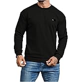 SHENHE Men's Crewneck Sweatshirts Letter Patched Long Sleeve Casual Pullover Tops