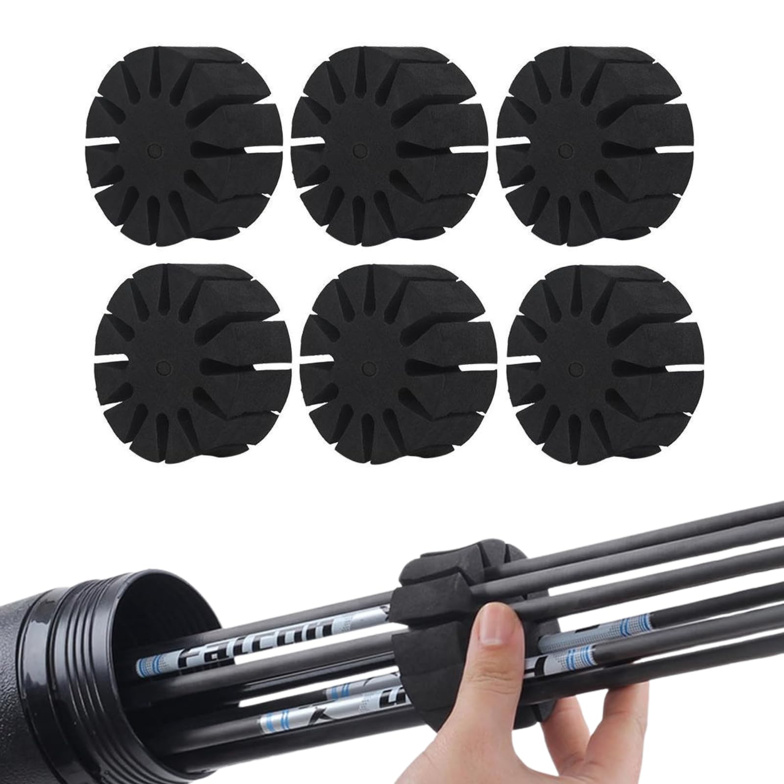 DEWIN Arrow Rack - Foam Arrow Holder, Durable EVA Foam Round Rack Separator, Outdoor Hunting Archery Accessory, 6 Pcs