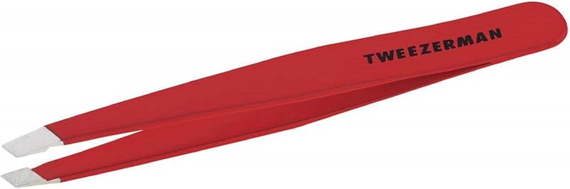 Tweezerman Signature Red Slant Tweezer Professional Stainless Steel Precision