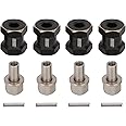 INJORA RC Hex Hub 12mm Brass Wheels Hex Hub Extension Black Hex Drive Adapter for 1/10 RC Crawler Axial SCX10 90046 D90 (15mm)