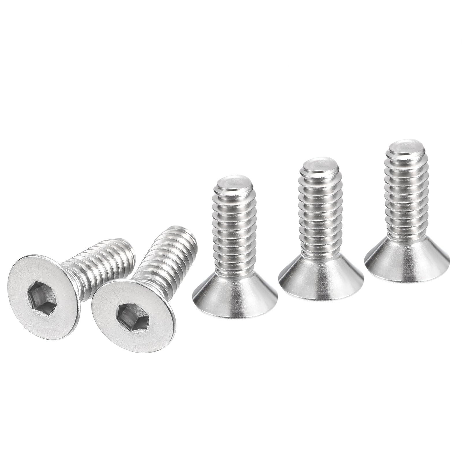 DTGN 1/4-20 x 3/4" Flat Head Socket Cap Screws, 20 Pack 304 Stainless Steel Hex Socket Flat Head Screws, Full Thread, Countersunk Bolts