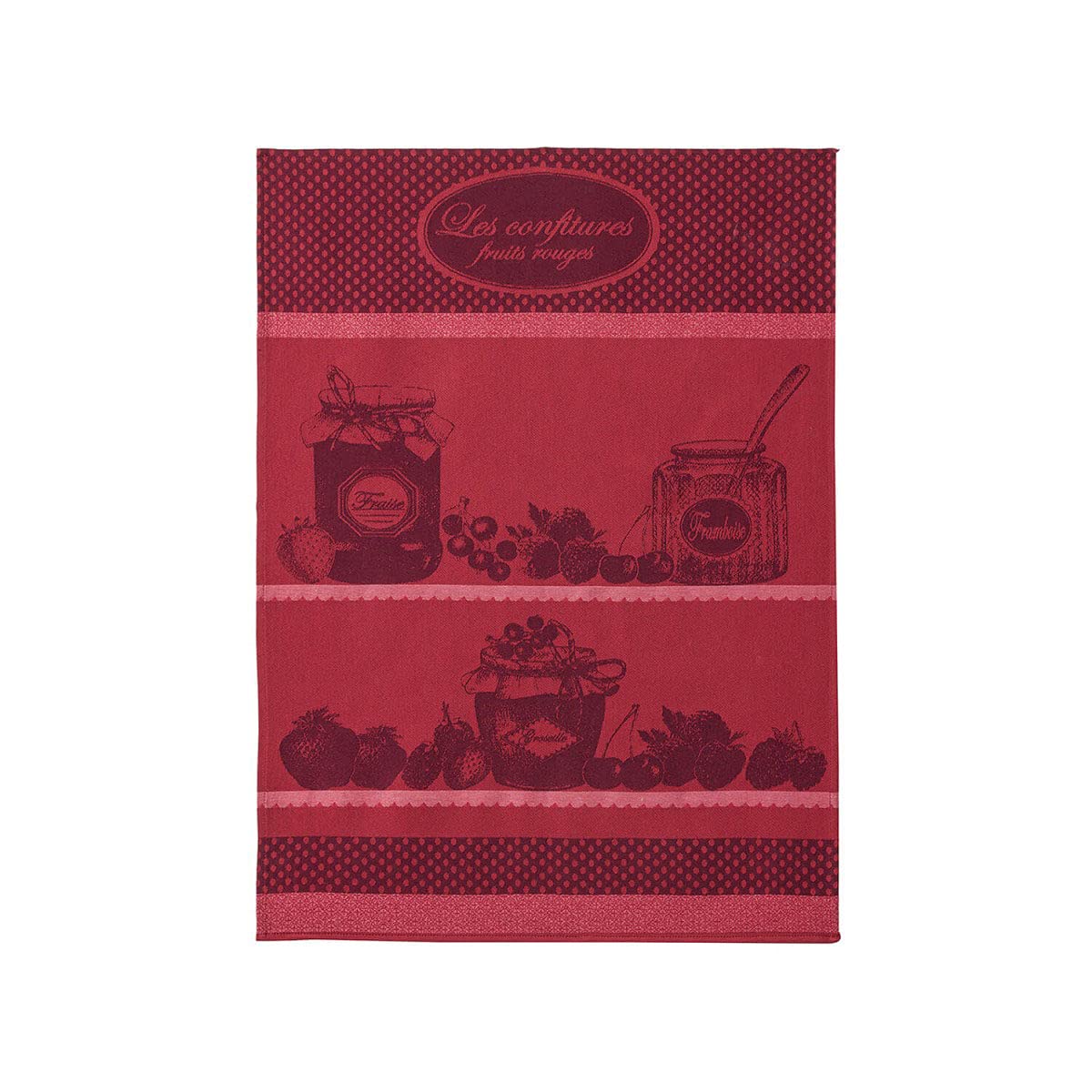 Coucke - Jacquard Cotton Towel - Jam - Red Fruits - 20" x 30" - Red
