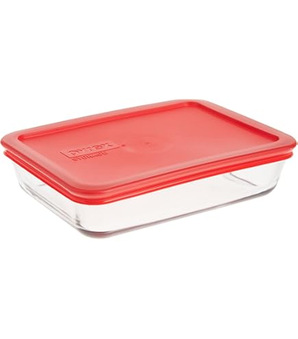 Amazon.com: Pyrex 7210 3 Cup Glass Dish & 7210-PC Red Food Storage  Replacement Lid (4-Pack) - Made in the USA: Home & Kitchen