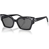 SOJOS Acetate Square Cat Eye Limited-Edition Sunglasses Women Polarized Sunglasses with Pearl Accents, MELODY
