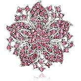 Rhinestone Bauhinia Flower Brooch Pin - Elegant Clothing Accessory for Women - Big Crystal Flower Brooch for Christmas, Halloween, Birthday, Party, Wedding Costume Jewelry