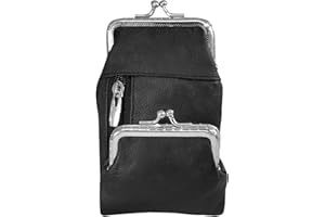 SKYWAY PRODUCTS Skyway Gianni Leather Cigarette Case for Women 100's Pack Holder with Lighter Holder Coin Purse Pouch - Black