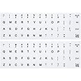 (2PCS Pack) English Keyboard Stickers, Universal Keyboard Replacement Letters English White Background with Black Lettering for Laptops Computer, Matte Keyboard Alphabet Stickers -White