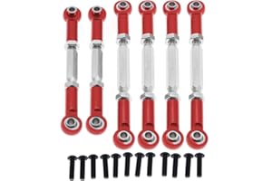 HOBBYCRAWLER 6pcs Full Set Turnbuckles Tie Rod for Ecx Ruckus Parts Ecx Torment Parts Ecx Amp Mt Upgrades Turnbuckles Ecx 2Wd Series Upgraded(red)