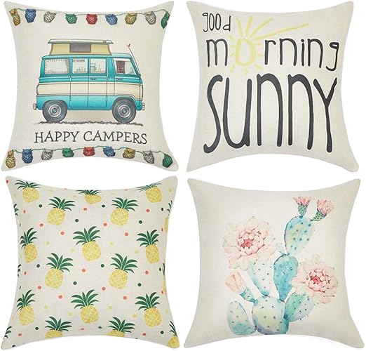 Amazon Com Anickal Summer Camping Decor Set Of 4 Decorative